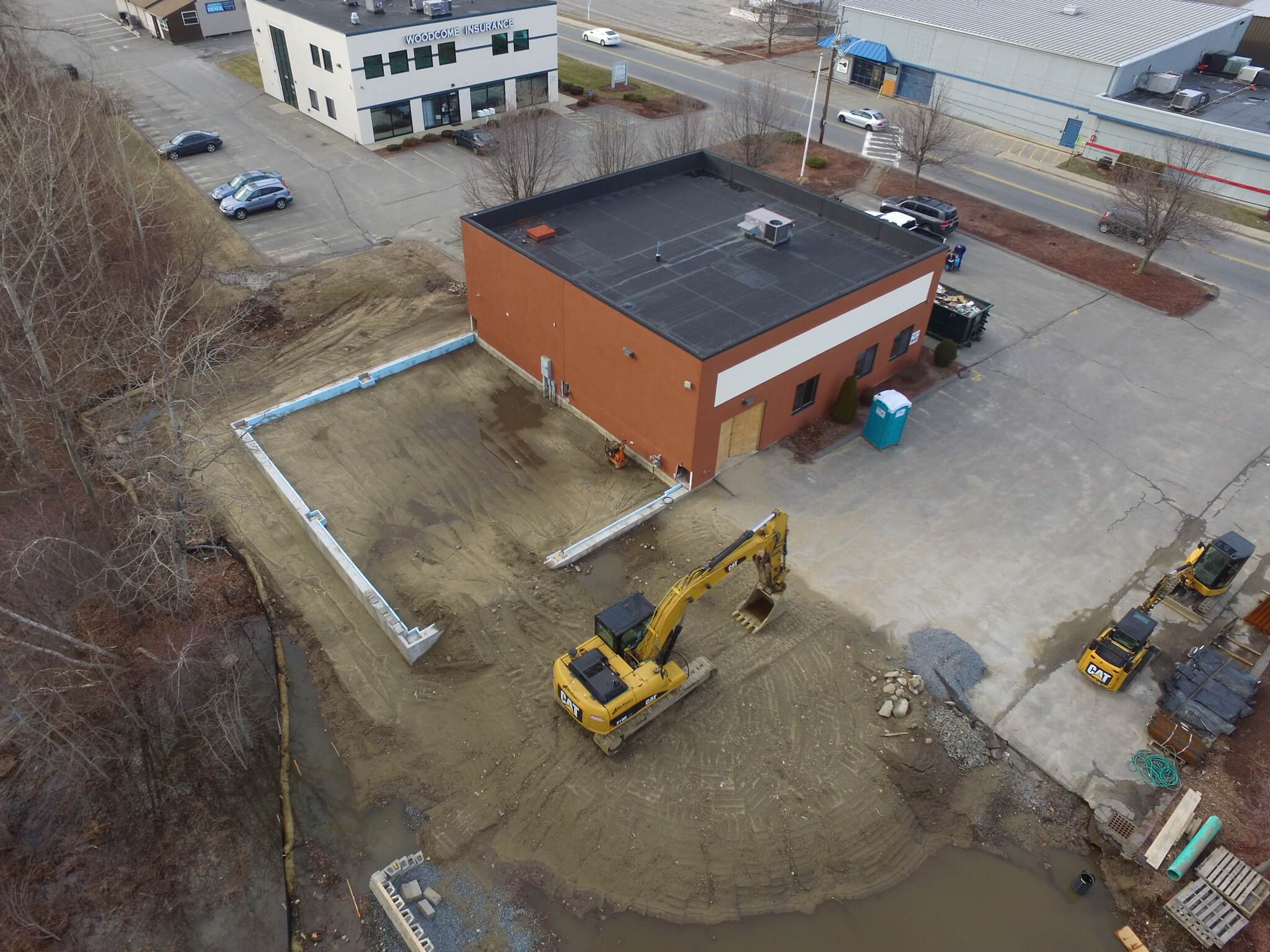 overhead photo of Coakley Family Dentistry construction site during development